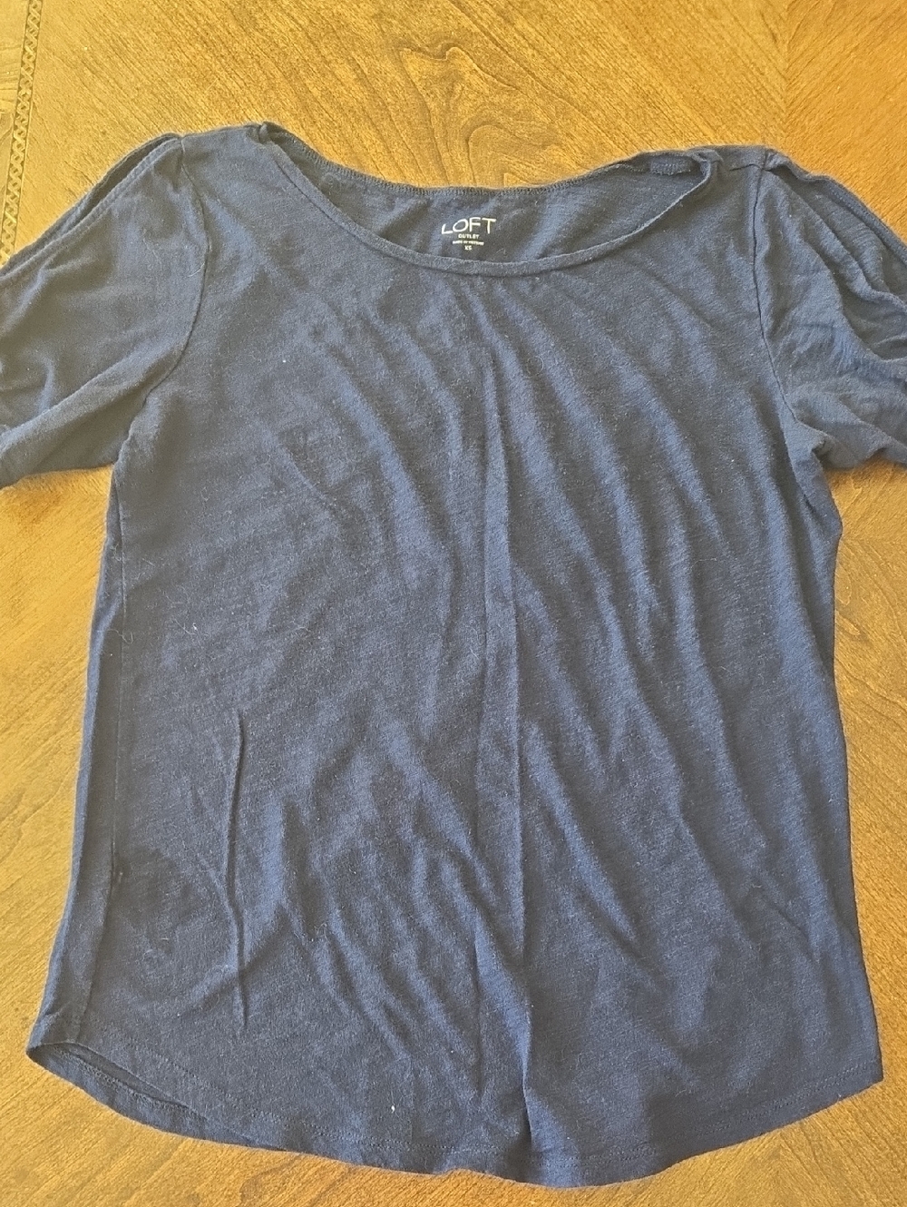 LOFT Navy Scoop Neck Short Sleeve Tee